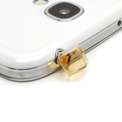 Други Бижута за телефони Бижу за телефон 3.5 mm jack кристален куб златисто